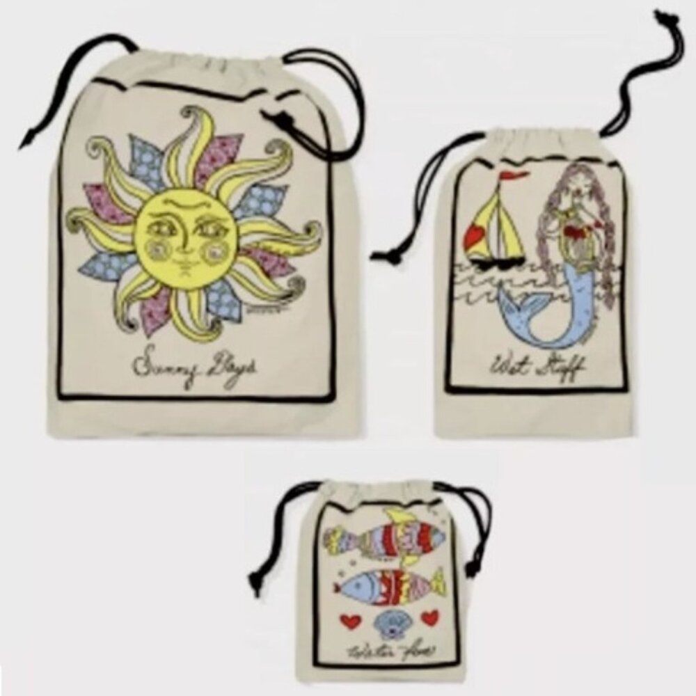 Brighton Sea Breeze 3 Travel Bag Set Cotton Canvas Bags